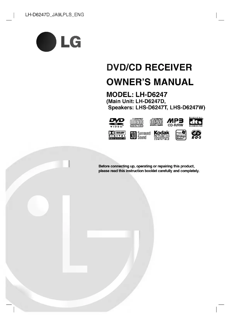Page 1 de la notice Manuel utilisateur LG LH-D6247D