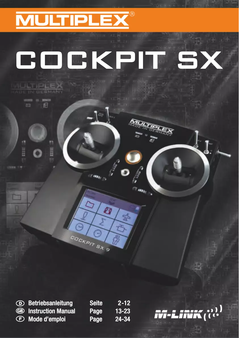 Page n°1 - Manuel utilisateur Multiplex Cockpit SX 9 Set