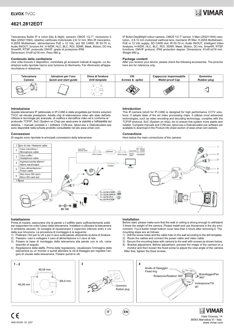 Image de la première page du manuel de l'appareil ELVOX 4621.2812EDT