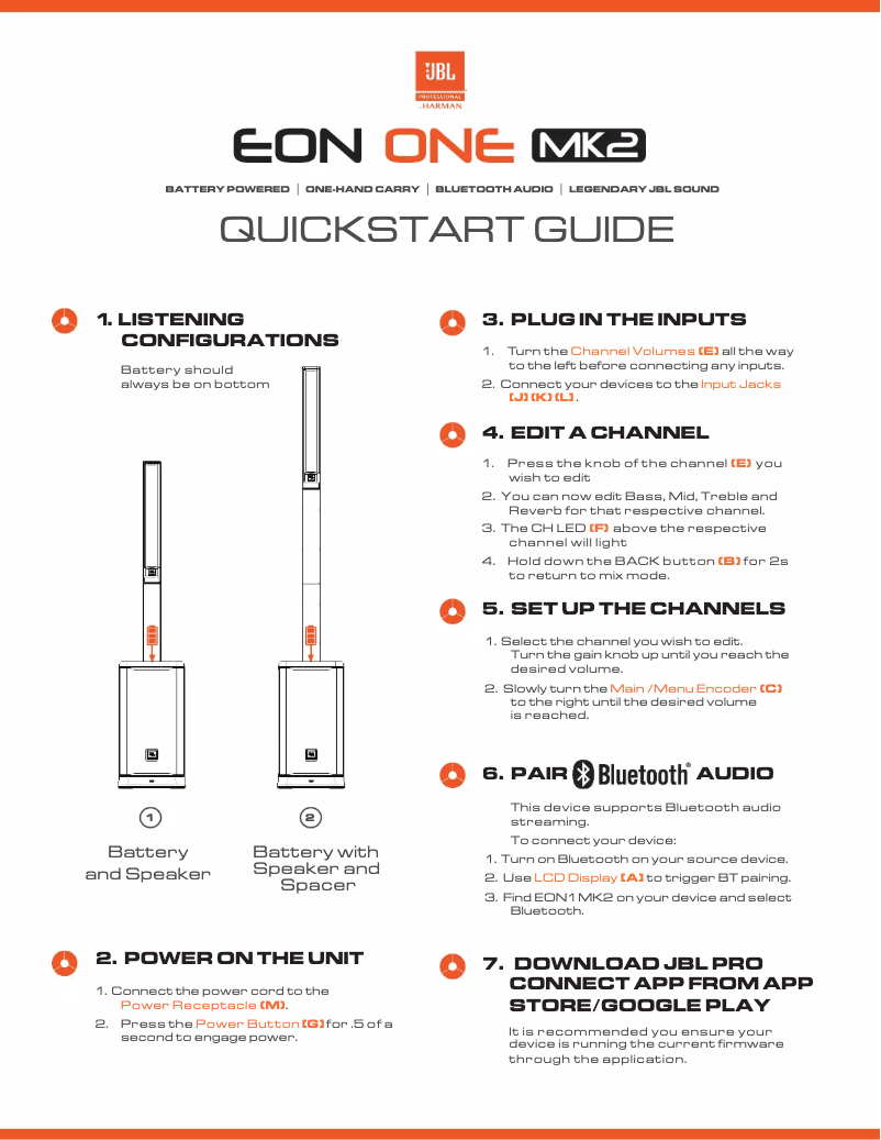 Image de la première page du manuel de l'appareil EON ONE MK2