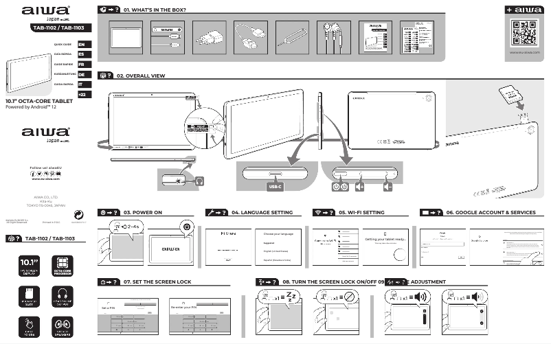 Image de la première page du manuel de l'appareil TAB-1102