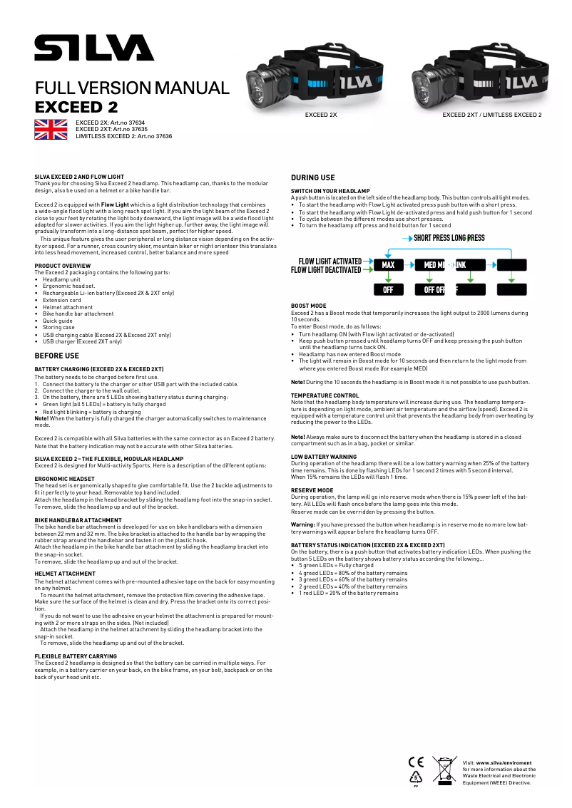 Página 1 del manual Manual de usuario Silva Schneider Exceed 2X