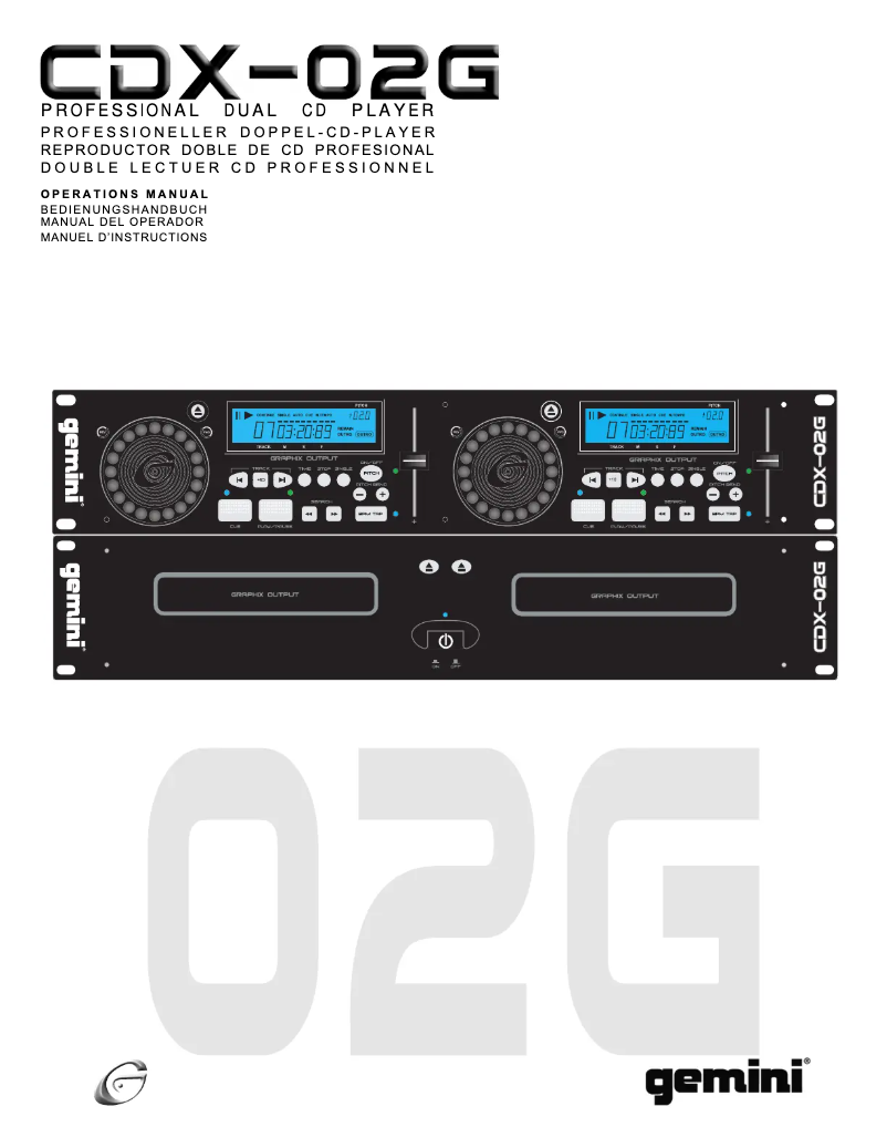 Image de la première page du manuel de l'appareil CDX-02G