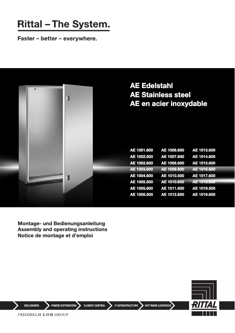 Page n°1 - Manuel utilisateur Rittal AE 1018.600