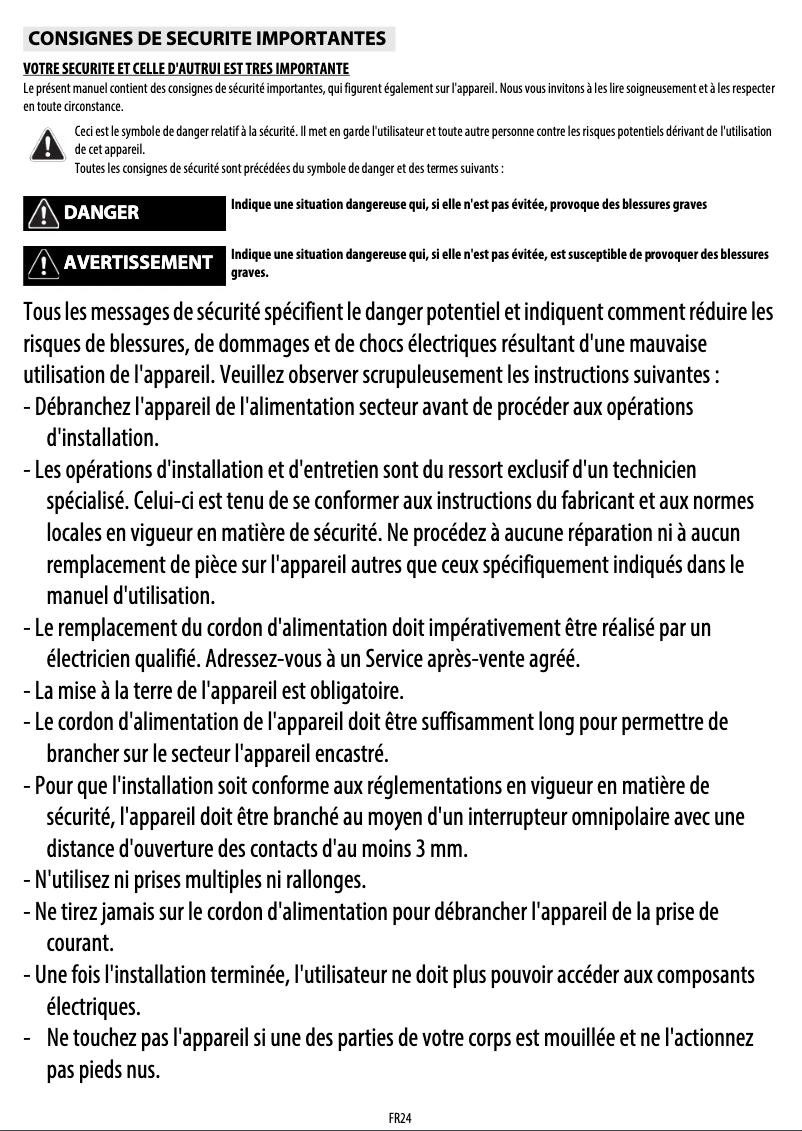 Page 1 de la notice Manuel utilisateur Whirlpool AKP 735