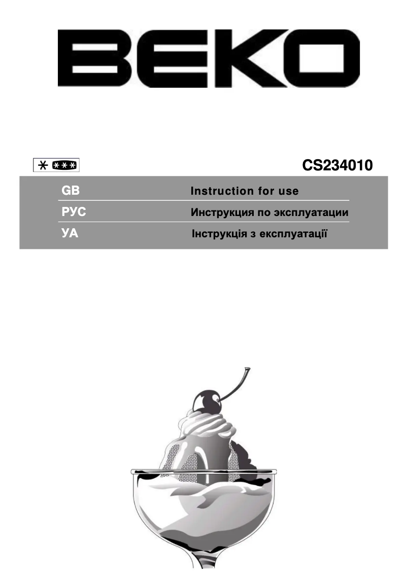 Page 1 de la notice Manuel utilisateur Beko CS234010