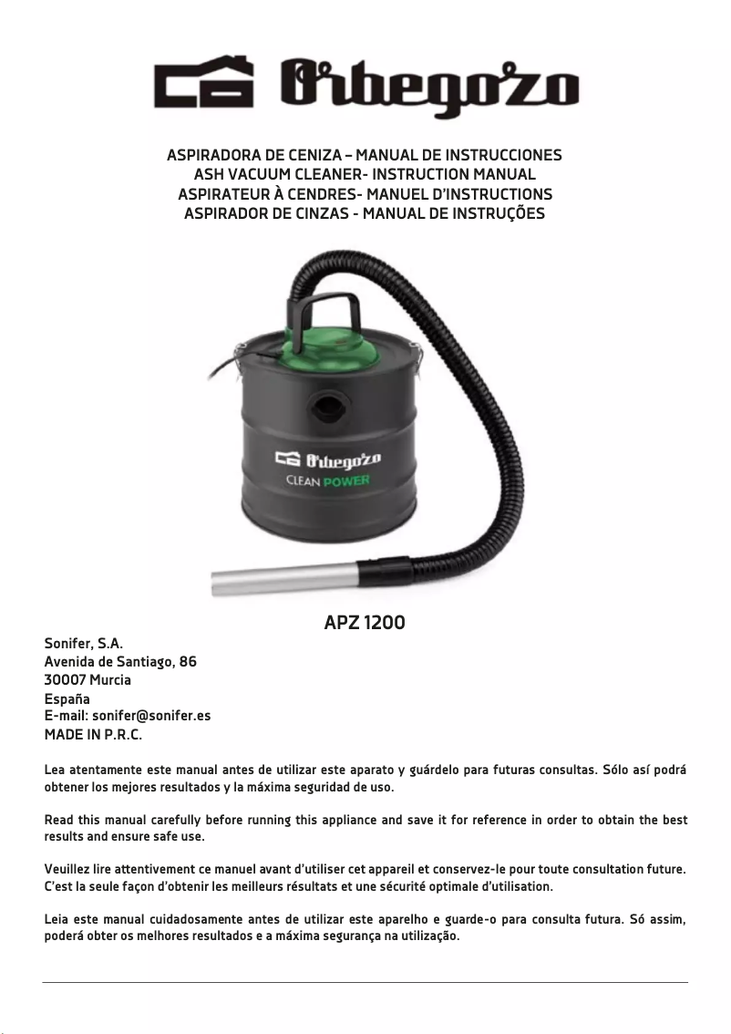 Image de la première page du manuel de l'appareil APZ 1200