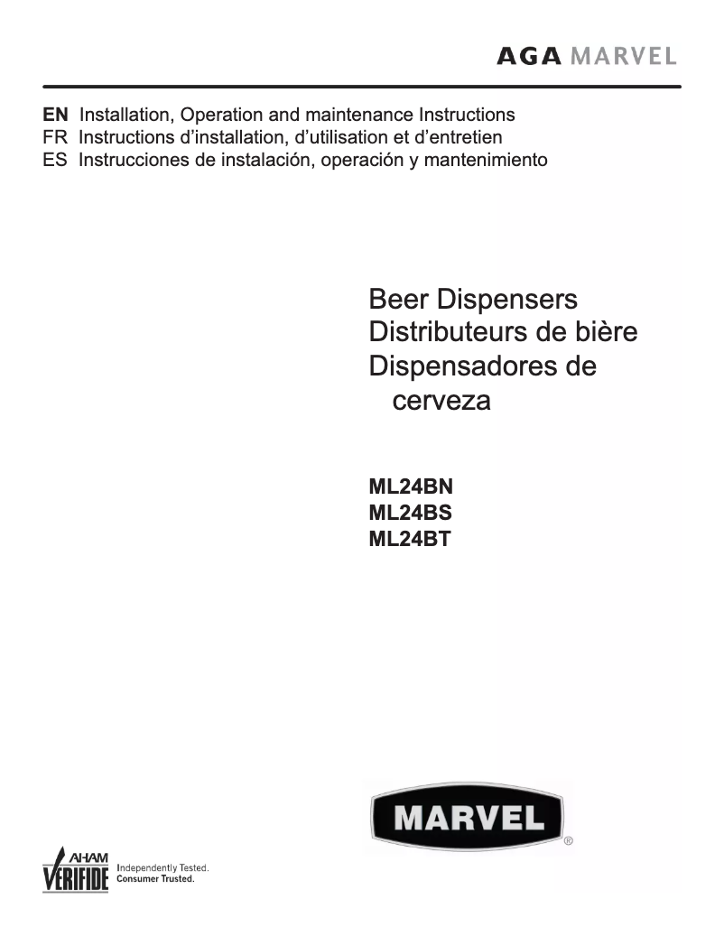 Page n°1 - Manuel utilisateur Marvel ML24BSP3LP