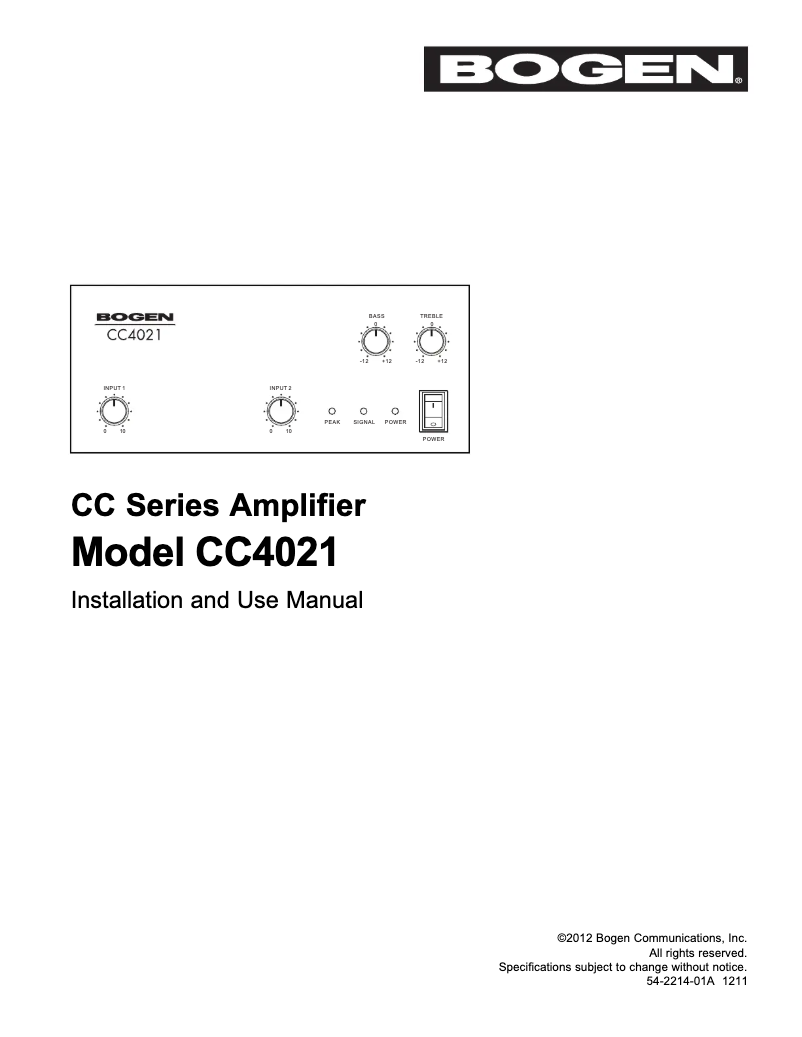 Image de la première page du manuel de l'appareil CC4021