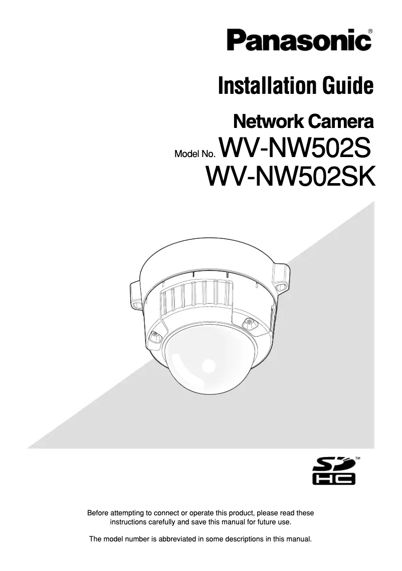 Page 1 de la notice Manuel utilisateur Panasonic WV-NW502S