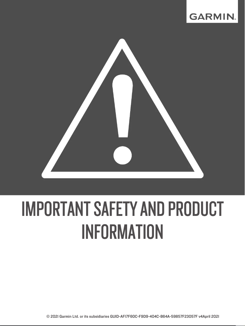 Página 1 del manual Instrucciones de seguridad Garmin Vieo RV 51