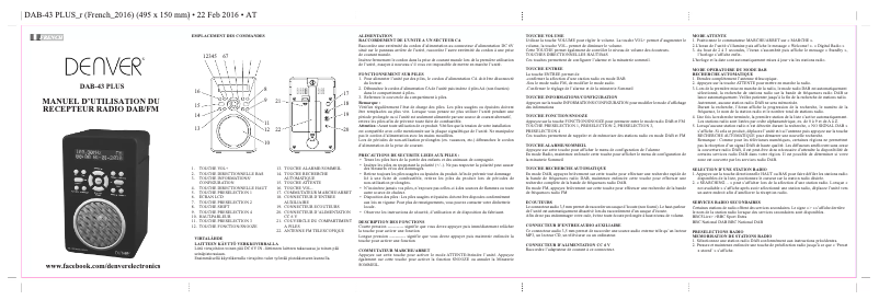 Page n°1 - Manuel utilisateur Denver DAB-43 Plus