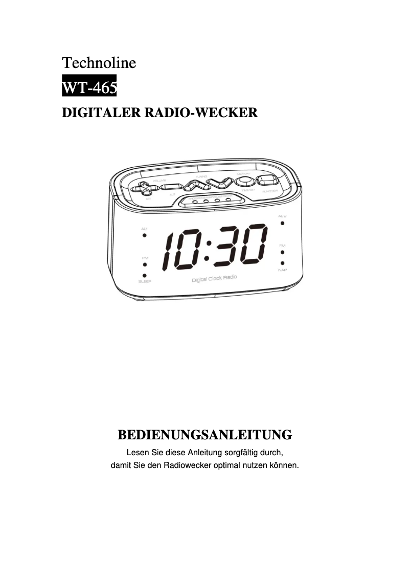 Page n°1 - Manuel utilisateur Techno Line WT 465