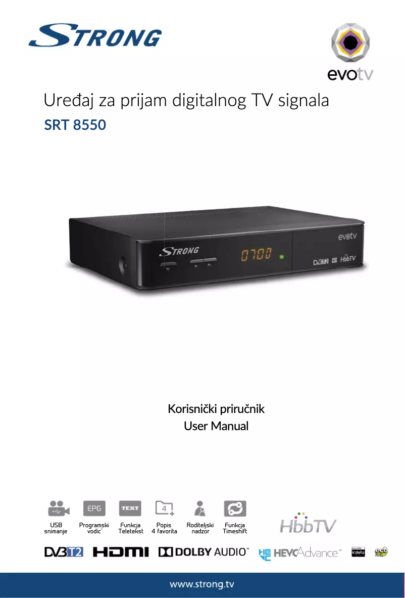 Page 1 de la notice Manuel utilisateur Strong SRT 8550