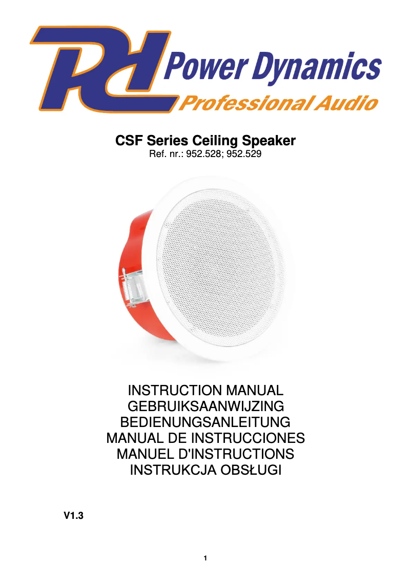 Page 1 de la notice Manuel utilisateur Power Dynamics CSF5