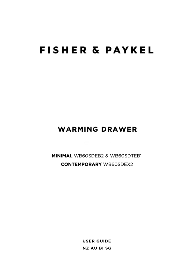 Page n°1 - Manuel utilisateur Fisher & Paykel WB60SDEX2