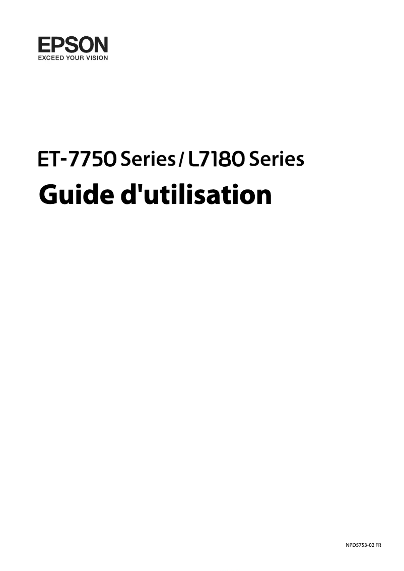 Page n°1 - Manuel utilisateur Epson EcoTank L7180