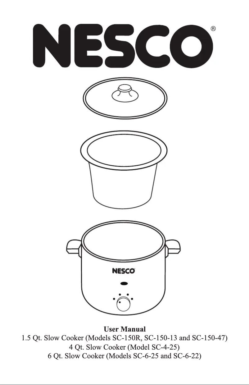 Página 1 del manual Manual de usuario Nesco SC-6-25