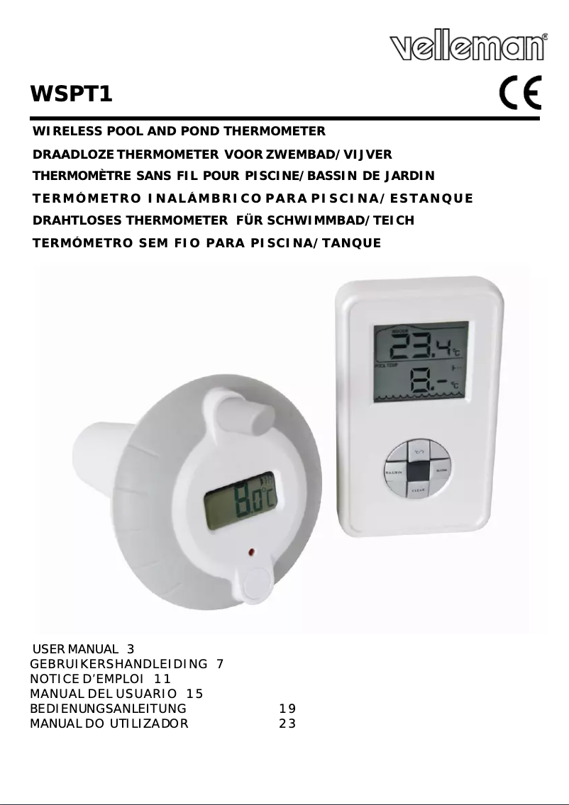 Image de la première page du manuel de l'appareil WSPT1