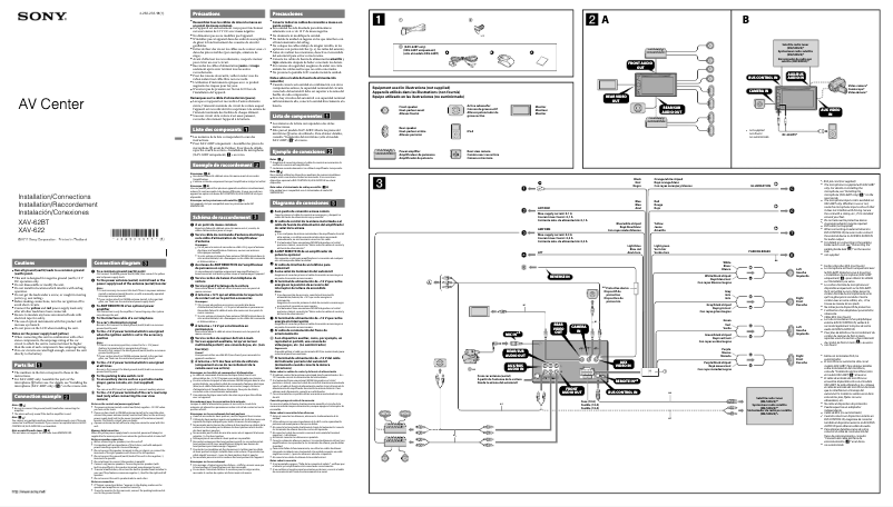 Image de la première page du manuel de l'appareil XAV-62BT