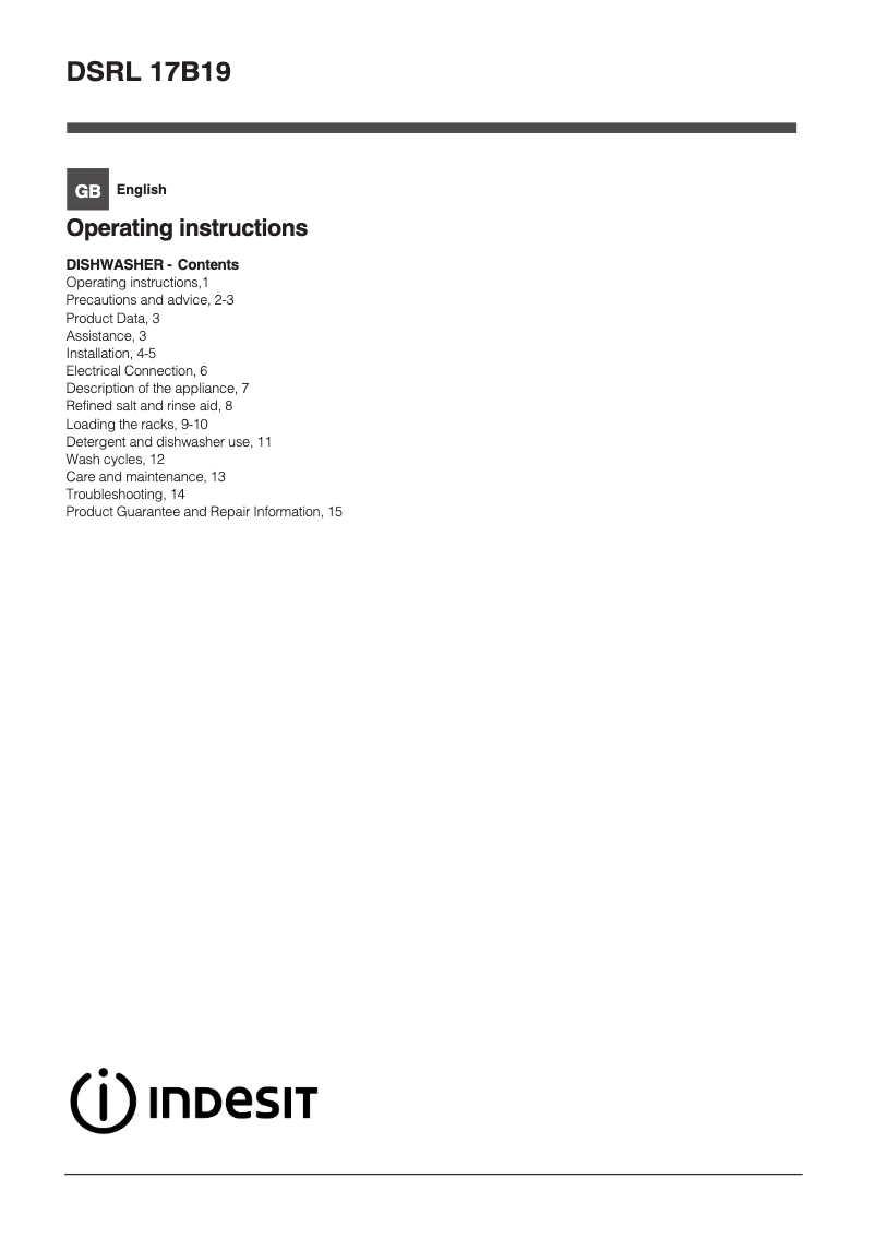 Image de la première page du manuel de l'appareil DSRL 17B19