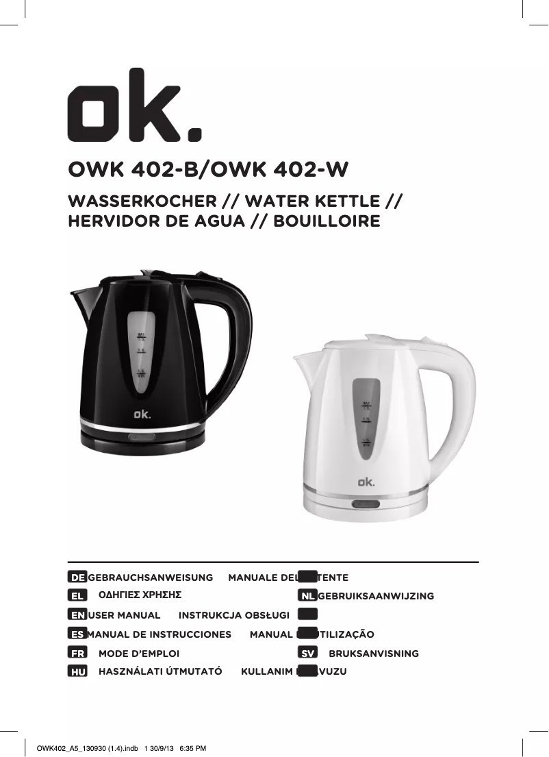 Image de la première page du manuel de l'appareil OWK 402-B