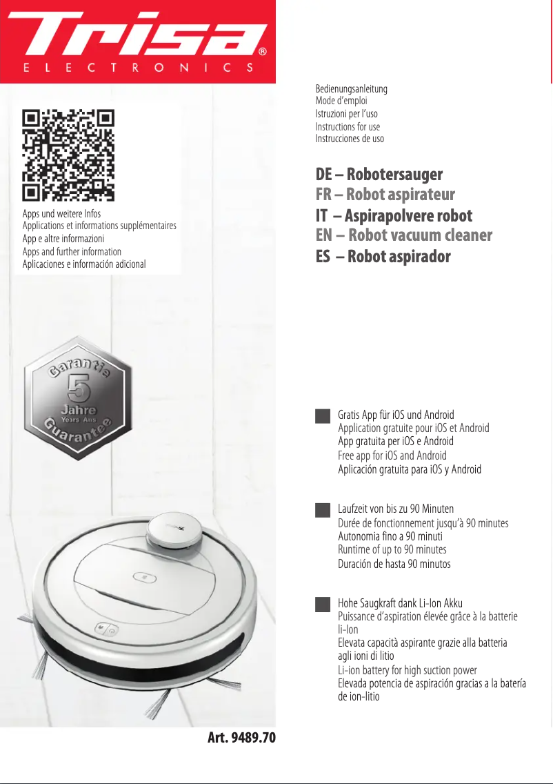 Image de la première page du manuel de l'appareil Intelligent Laser Navigation 9489.70