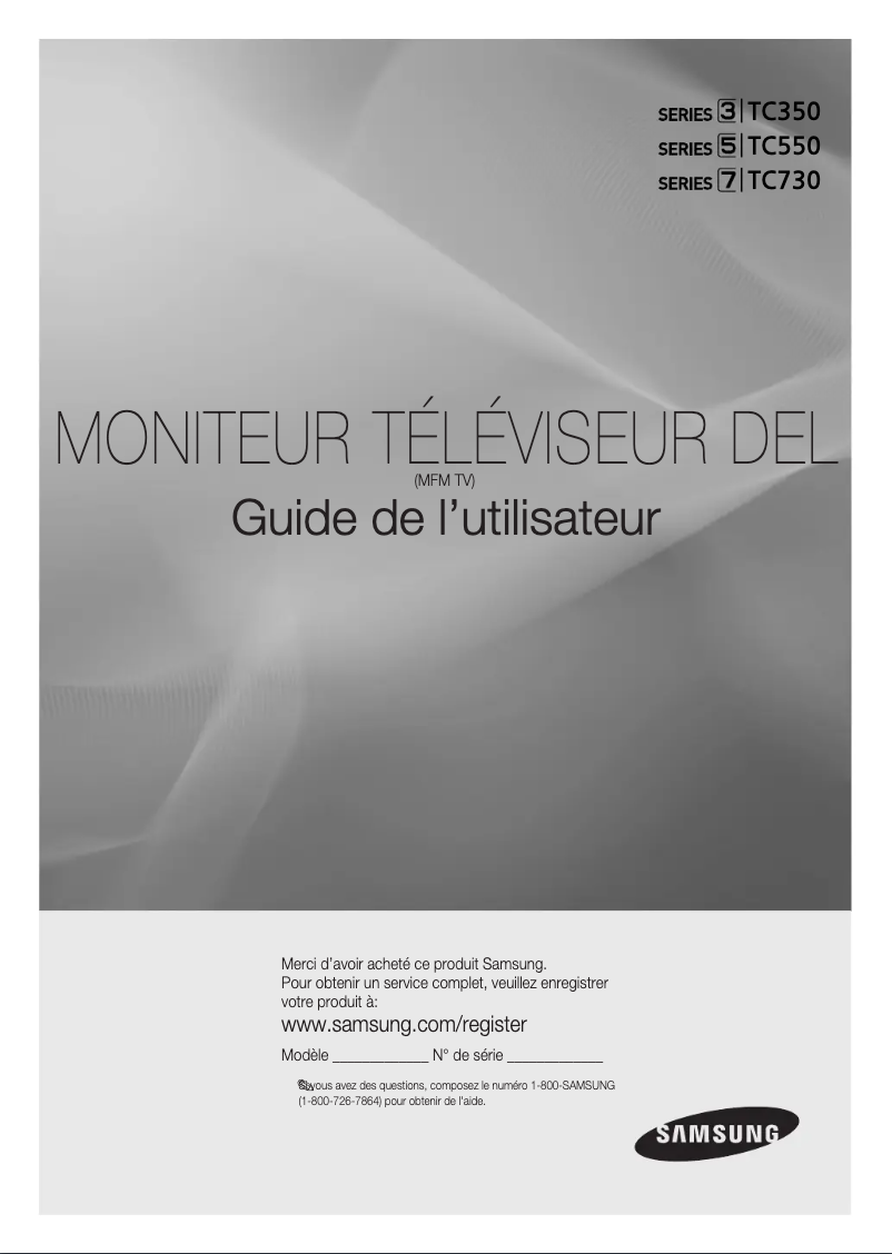 Page 1 de la notice Manuel utilisateur Samsung T22C350ND