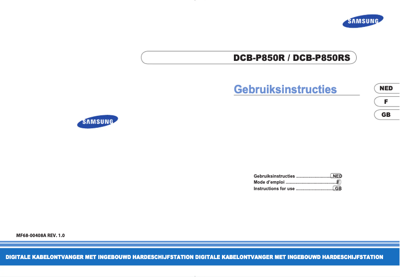 Page 1 de la notice Manuel utilisateur Samsung DCB-P850S