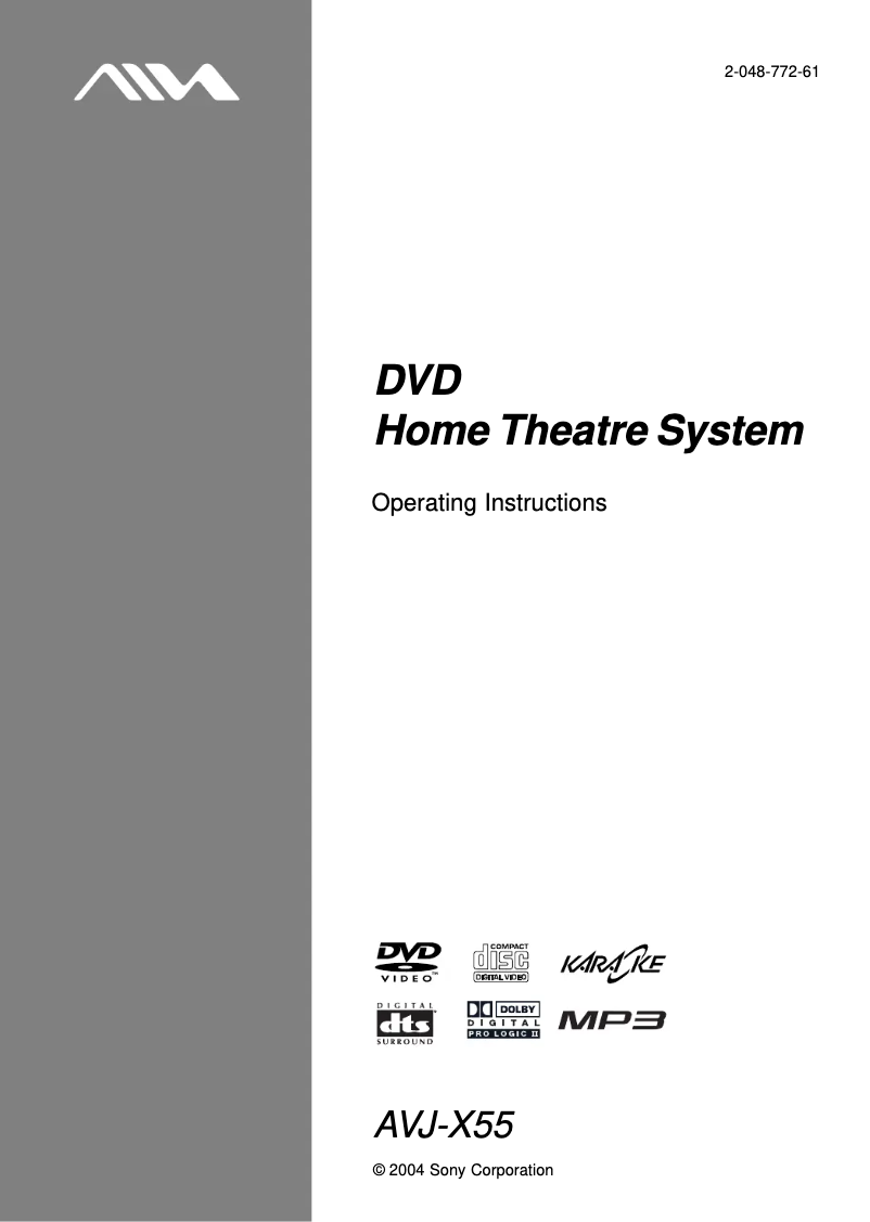 Image de la première page du manuel de l'appareil AVJ-X55