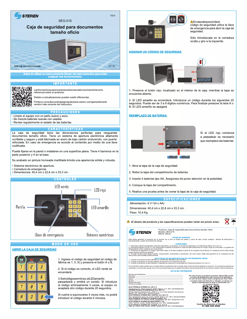 Image de la première page du manuel de l'appareil SEG-515