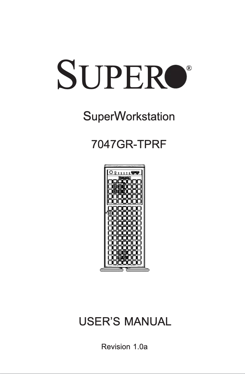 Page 1 de la notice Manuel utilisateur Supermicro SuperWorkstation 7047GR-TPRF