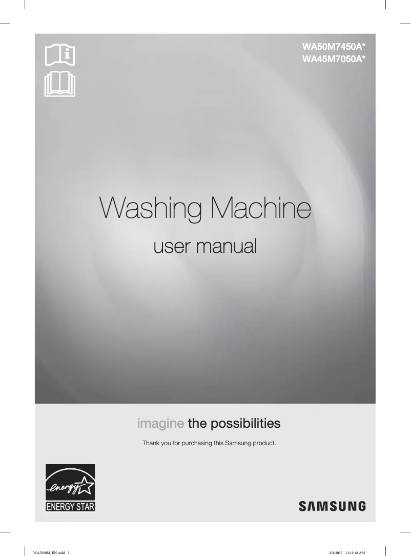 Page n°1 - Manuel d'utilisation et d'entretien Samsung WA45M7050A