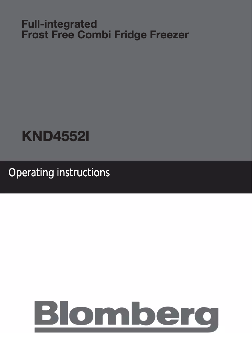 Page n°1 - Manuel utilisateur Blomberg KND 4552 I