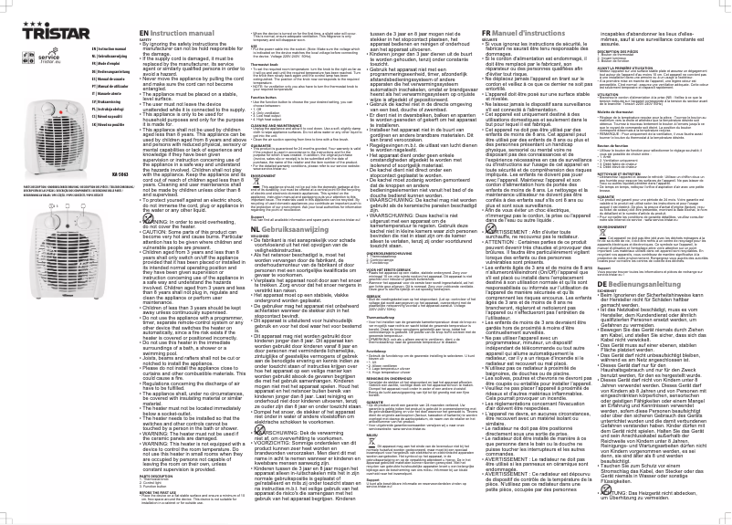 Page 1 de la notice Manuel utilisateur TriStar KA-5063