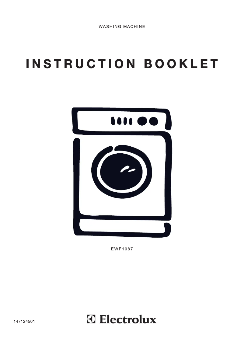 Page 1 de la notice Manuel utilisateur Electrolux EWF1087
