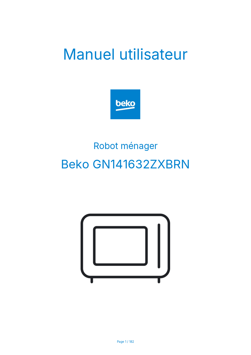 Page n°1 - Manuel utilisateur Beko GN141632ZXBRN