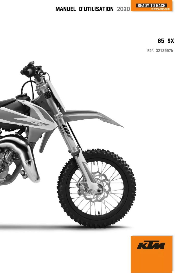 Page 1 de la notice Manuel utilisateur KTM 65 SX (2020)