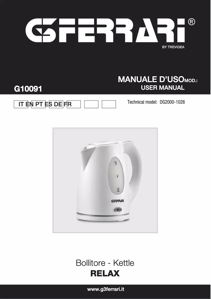 Page n°1 - Manuel utilisateur G3 Ferrari Relax G10091