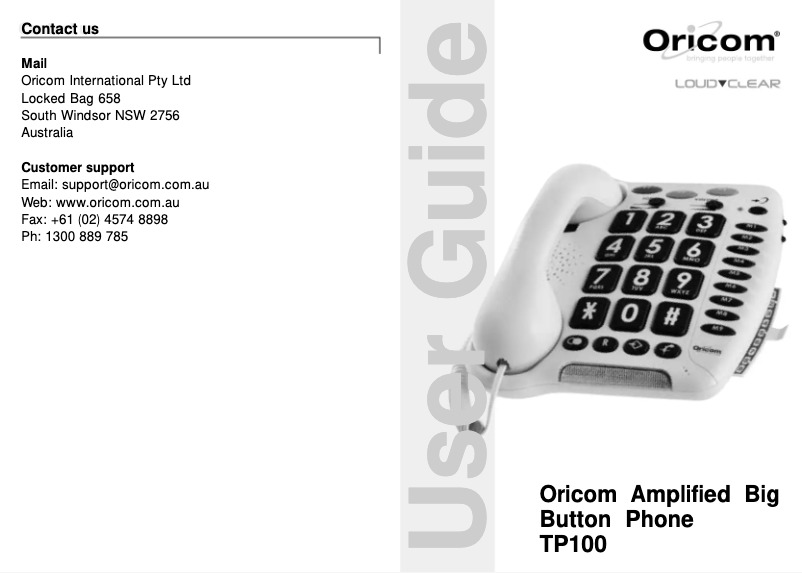 Imagen de la primera página del manual del dispositivo TP100