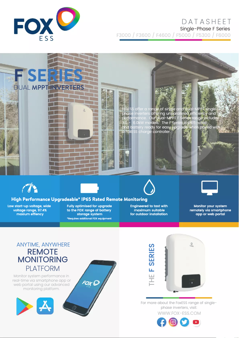 Page 1 de la notice Fiche technique FOX ESS F6000