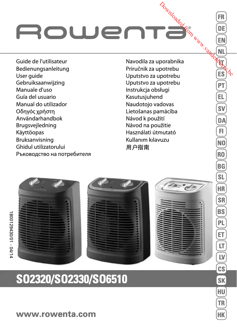 Page n°1 - Manuel utilisateur Rowenta Instant Comfort Compact SO2330