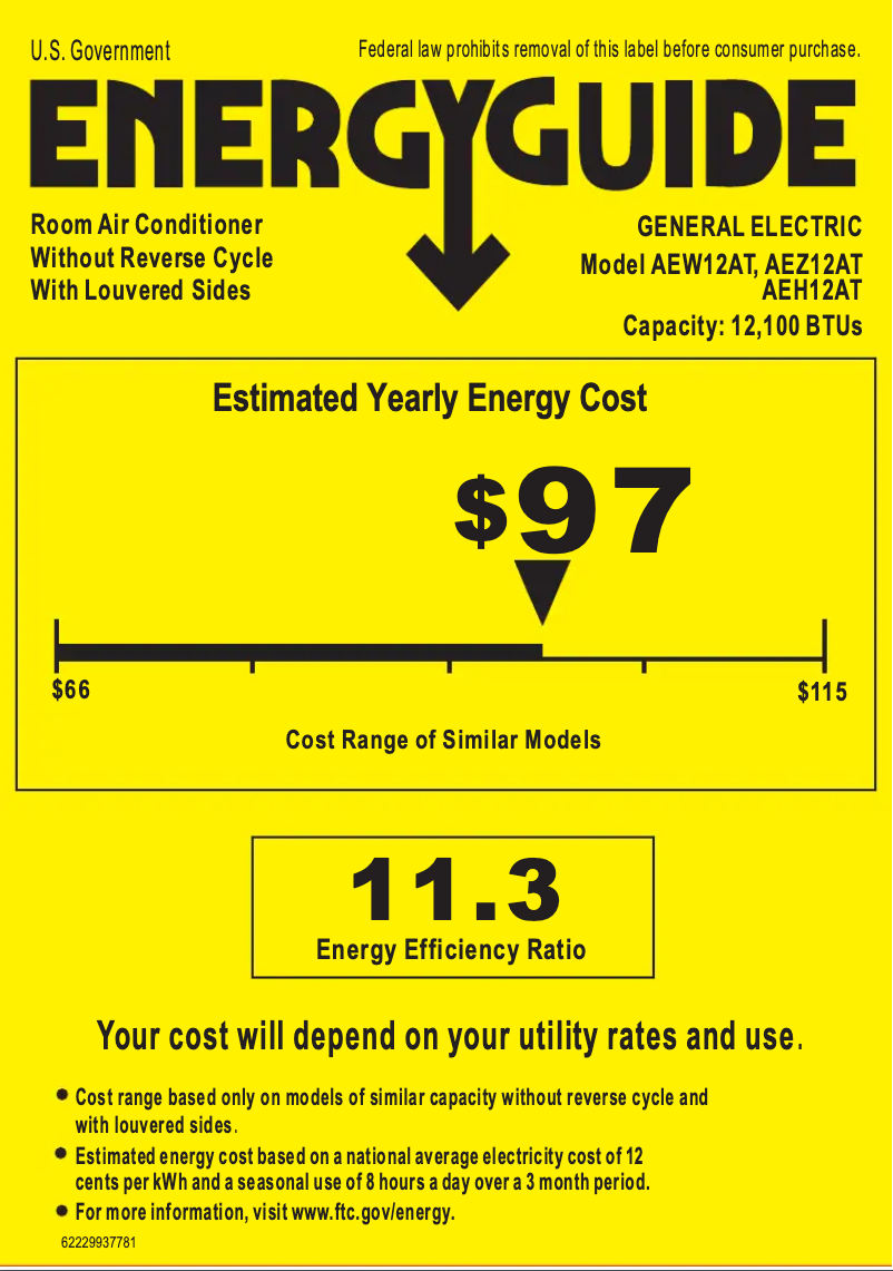 Image de la première page du manuel de l'appareil AEW12AT
