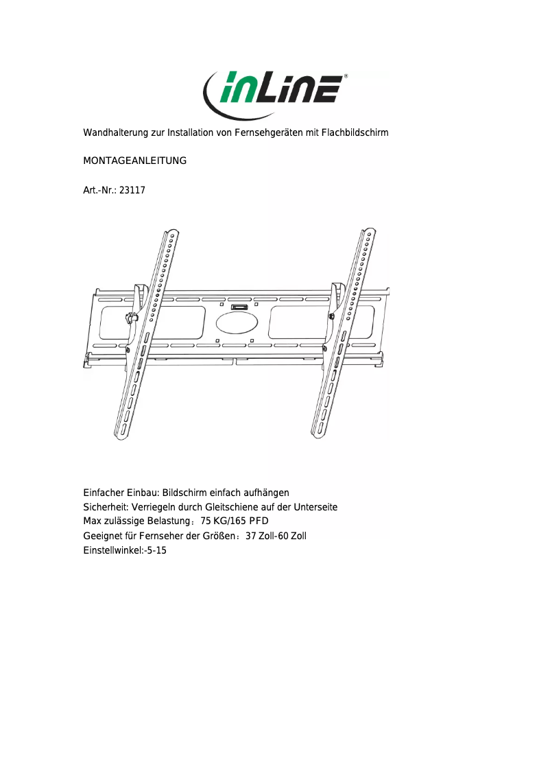 Page 1 de la notice Manuel utilisateur InLine 23117