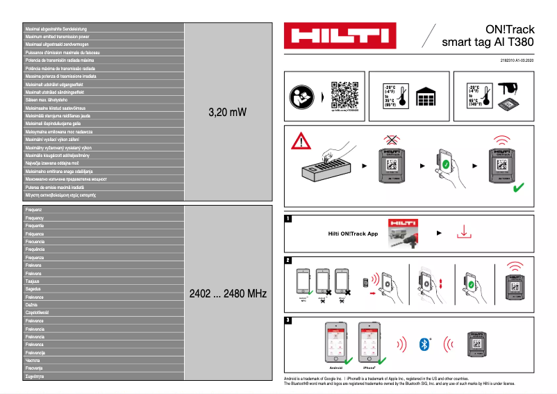 Page n°1 - Manuel utilisateur Hilti AI T380
