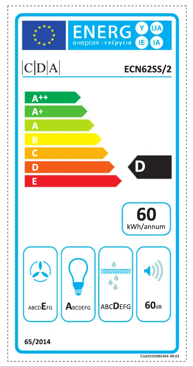 Page n°1 - Label énergétique CDA ECN62SS