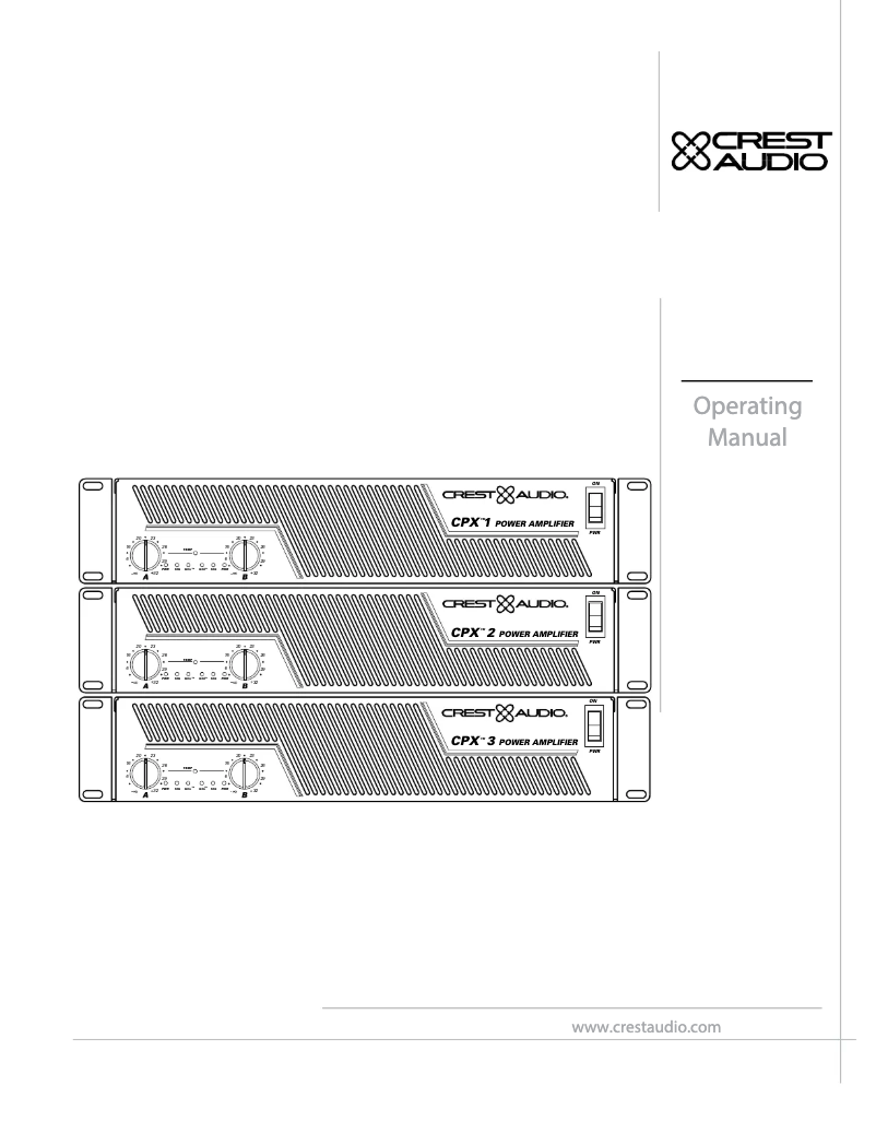 Page 1 de la notice Manuel utilisateur Crest Audio CPX 2