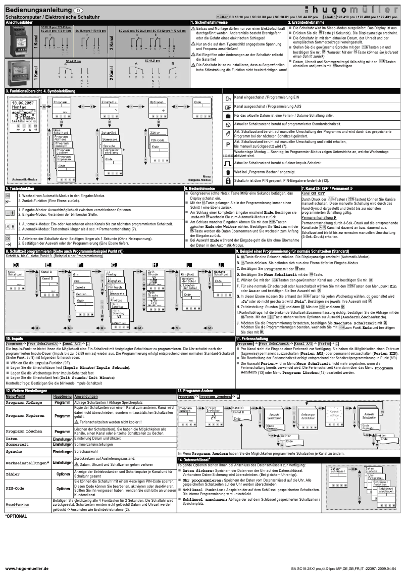Image de la première page du manuel de l'appareil SC2811pro