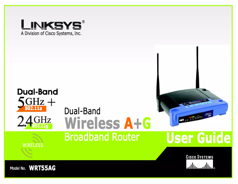 Page n°1 - Manuel utilisateur Linksys WRT55AG