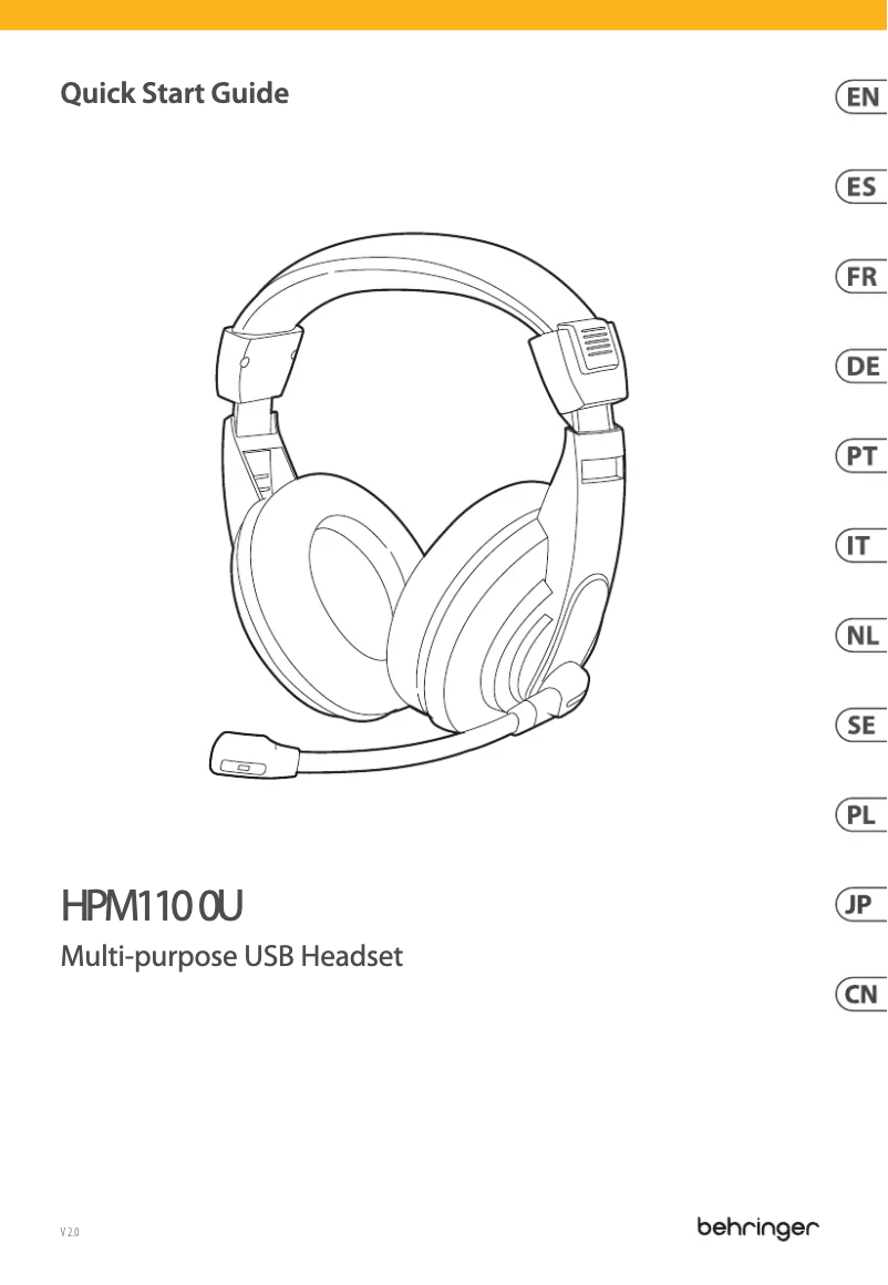 Page n°1 - Guide de démarrage rapide Behringer HPM1100U